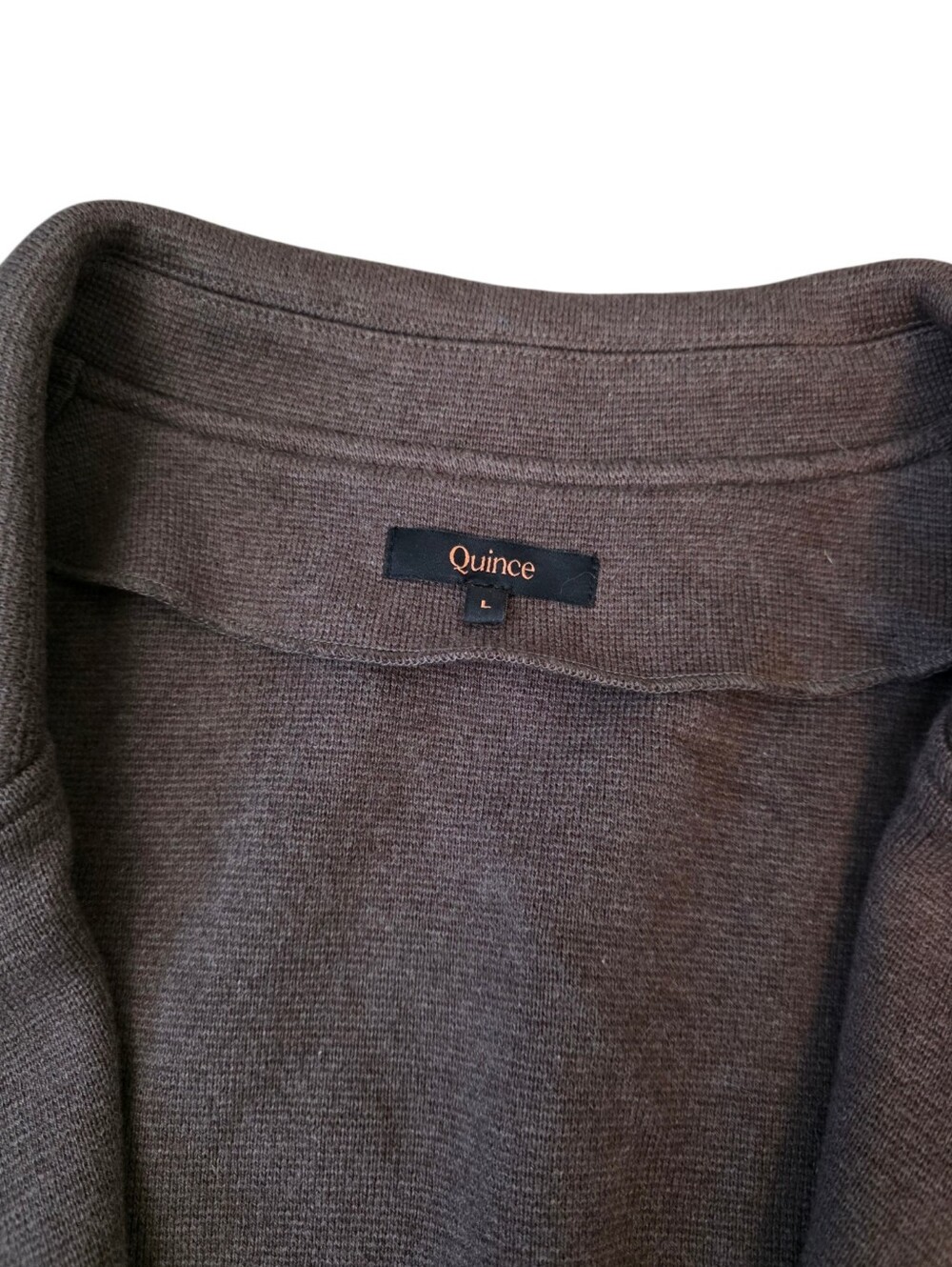 Quince 100% Organic Cotton Knit Blazer Heather Brown Large - Picture 4 of 6